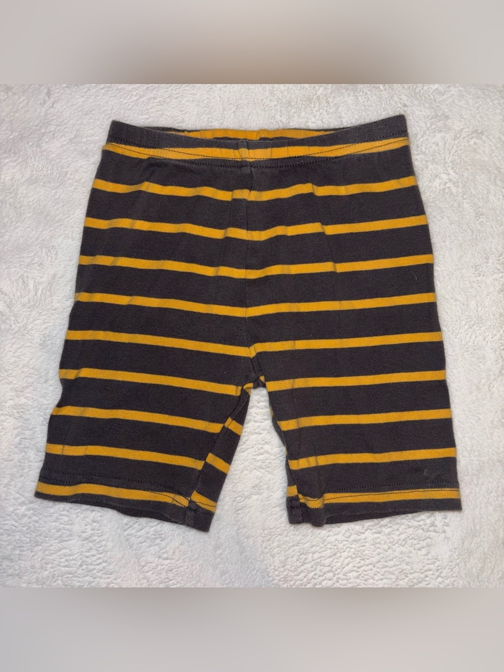 Striped Dark Grey  and Mustard Stretch Shorts PJs